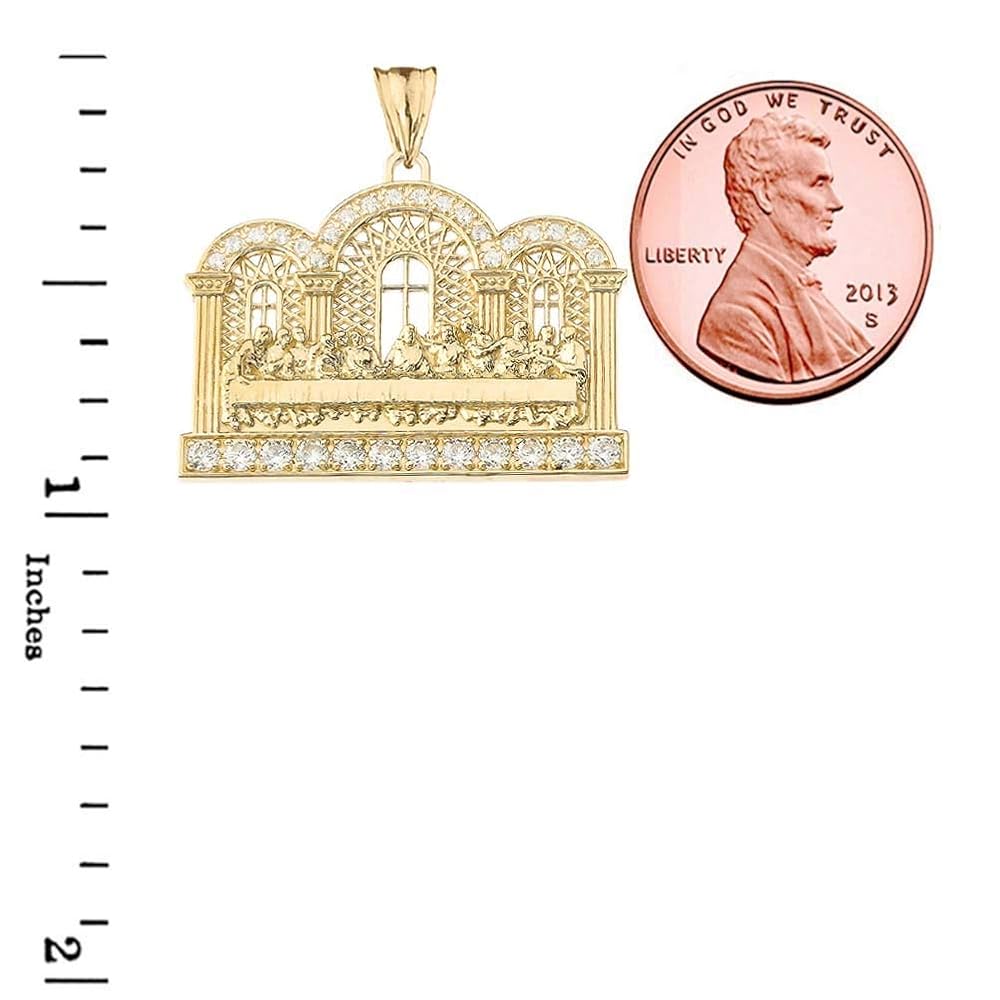 Amazon.co.jp: 宗教的なジュエリー 絶妙な10Kイエローゴールド