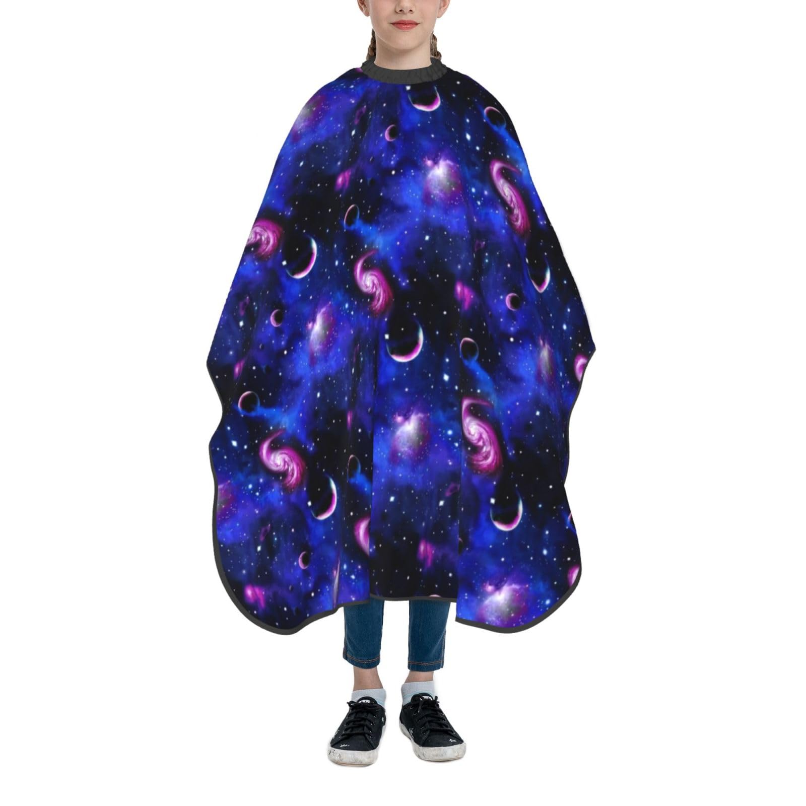 Twkzynj Custom Barber Cape for Child, Personalized Photo Logo Text Hair Cutting Cape with Snap Closure Salon Haircut Kit Hairdressing Apron, Starry Star