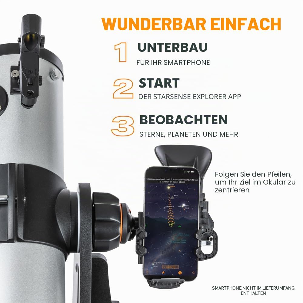 Celestron 22480 StarSense Explorer 114 mm Tisch-Dobson-Teleskop mit Smartphone-App-Unterstützung Funktioniert mit der StarSense-App – kompatibel mit iOS/Android – Bild 3