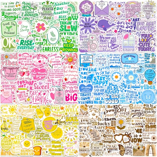 Water Bottle Stickers 300 Pcs Motivational Sticker Pack, Waterproof Vinyl Stickers for Water Bottles Scrapbook Laptop Journal Skateboard Diary Luggage Suitcases Guitar Notebook Binder Cup Kindle etc