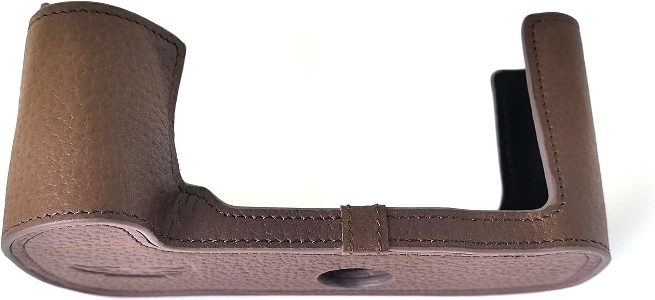 Handmade Genuine Real Leather Half Camera Case Bag Cover for Nikon F80 Coffee Color