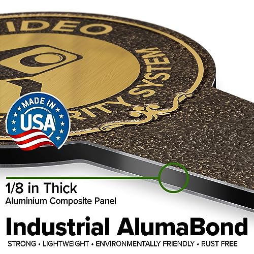 Image of 24-Hour, Video Security System Sign, 9x17, Heavy Duty Integrated Ground Stakes, Indoor /Outdoor Use, Rust Free Aluminum Composite, Made in USA by My Sign center
