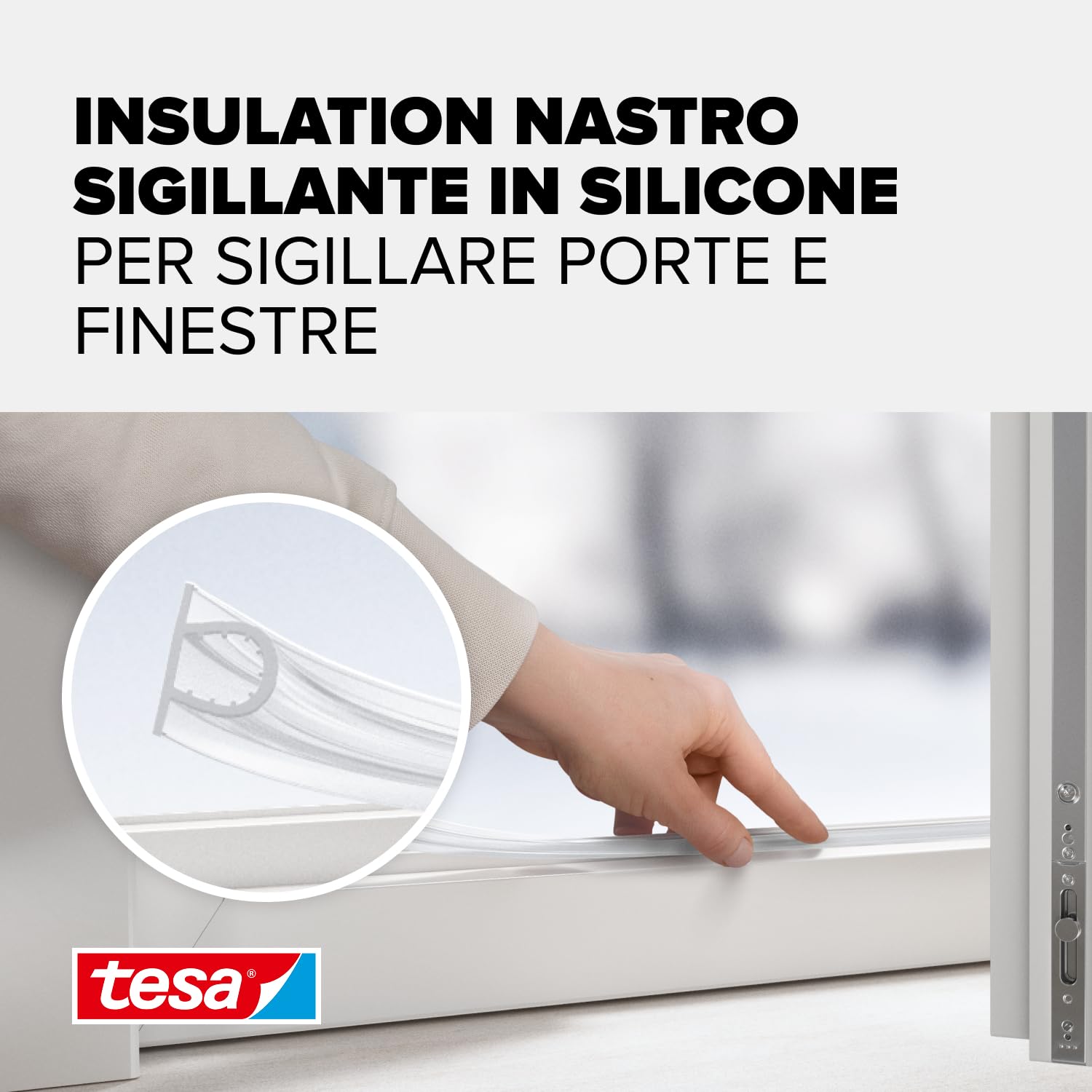 tesamoll Premium Flexible Nastro Sigillante Trasparente 6 m x 9 mm x 7 mm