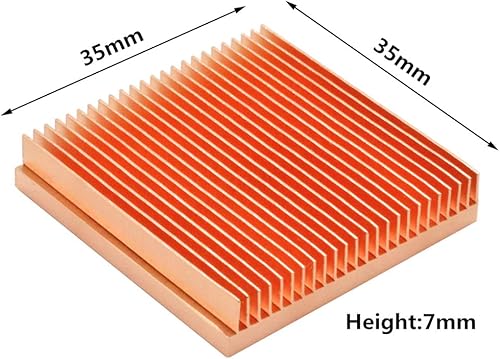 Miniatura 2 de Disipador de calor de cobre puro de 0.98 x 0.98 x 0.28 pulgadas para refrigeración electrónica de chips