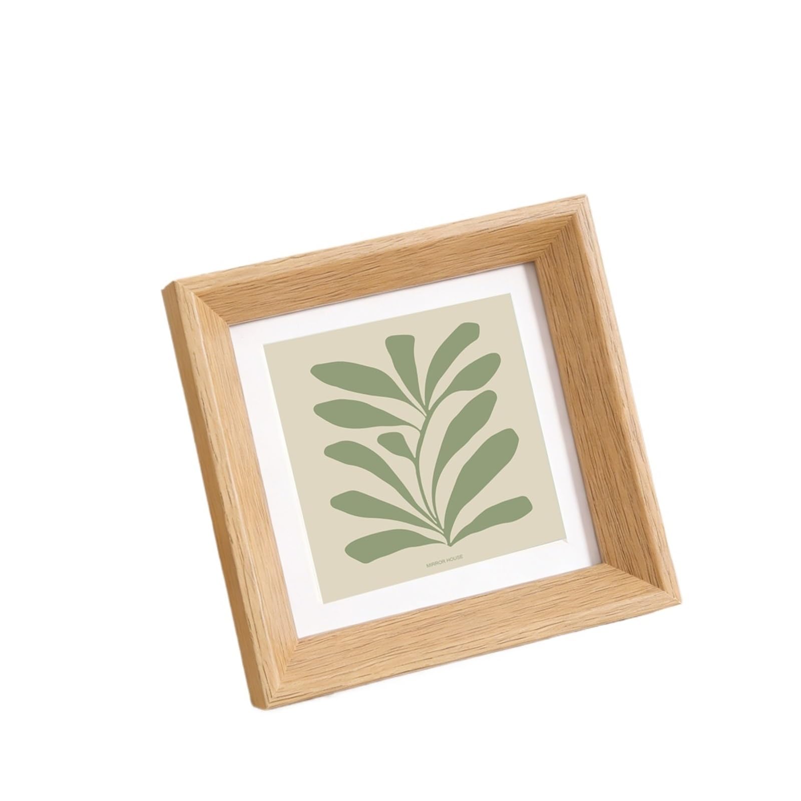 Square Wooden Picture Frame Mini For Oil Pastel Artwork, Room Photo Display Desktop For Photo And Picture(P03 wood color,4inches 10.2x10.2cm)
