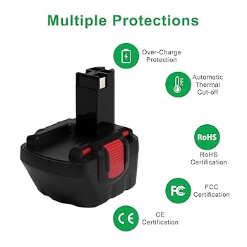 Batteria Bosch 12V 3.6Ah Ni-MH Di Ricambio | Compatibile Con GSR 12-2, BAT043, BAT045 E Altri Modelli