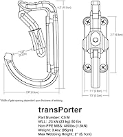 Vista 2 de Rock Exotica Transporter Gear & Accessory Carabiner - Heavy Duty Tool Holder with Dual Push-Button Locking Gate for Climbing Harnesses – Made in The