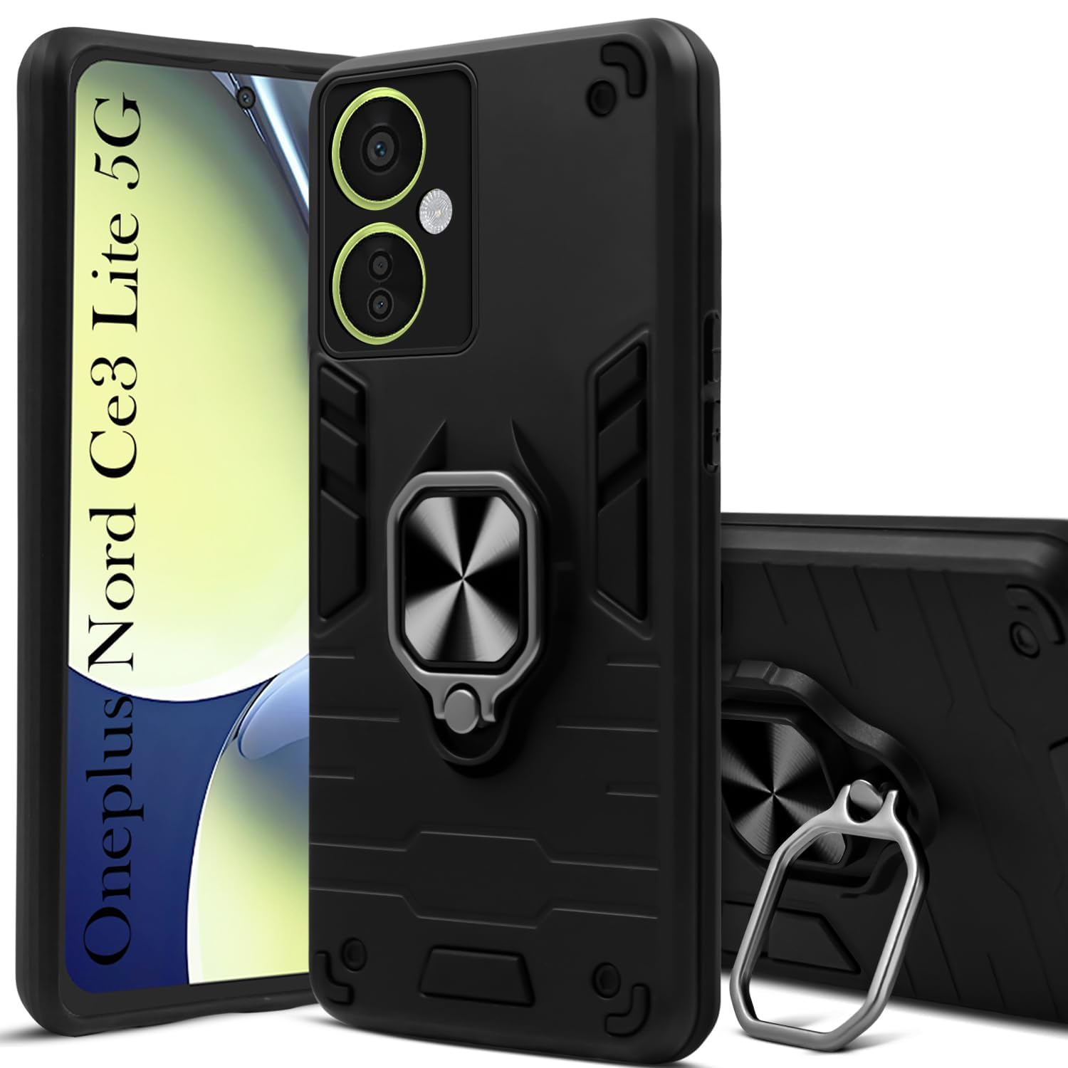 MOBIKIT Back Cover for Oneplus Nord CE 3 LIte 5G | Ring Holder |Armor Protection | Hard Case (Black) (B0CKZJSV95) Amazon Price History, Amazon Price Tracker