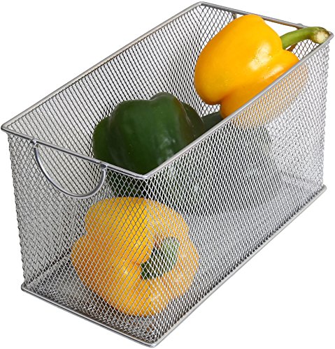 YBM HOME Mesh Storage Box, Silver Mesh Great for School Home or Office Supplies, Books, Computer Discs and More (1, 7.75 x 4.3 x 4.3) - Thumbnail 5