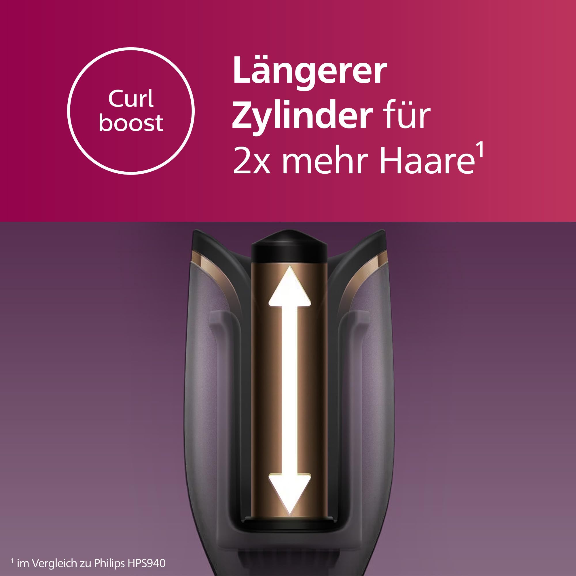 Philips automatischer Lockenstab 8000 Series, Lockenwickler/Curler, 27 verschiedene Stylingoptionen, Schwarz, Modell BHB876/00