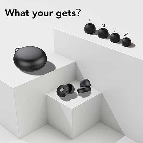 Miniatura 6 de Tapones para los oídos con cancelación de ruido para dormir, 45 dB, tapones silenciosos para protección auditiva con silicona suave y reutilizable,