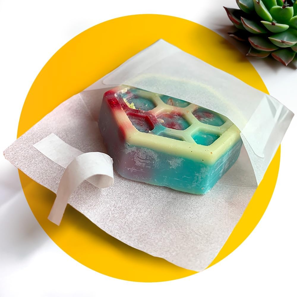 50 Square Peel & Seal Glassine Bags (65 x 65 mm) | Self Adhesive Glassine Paper Envelopes for Wax Melts