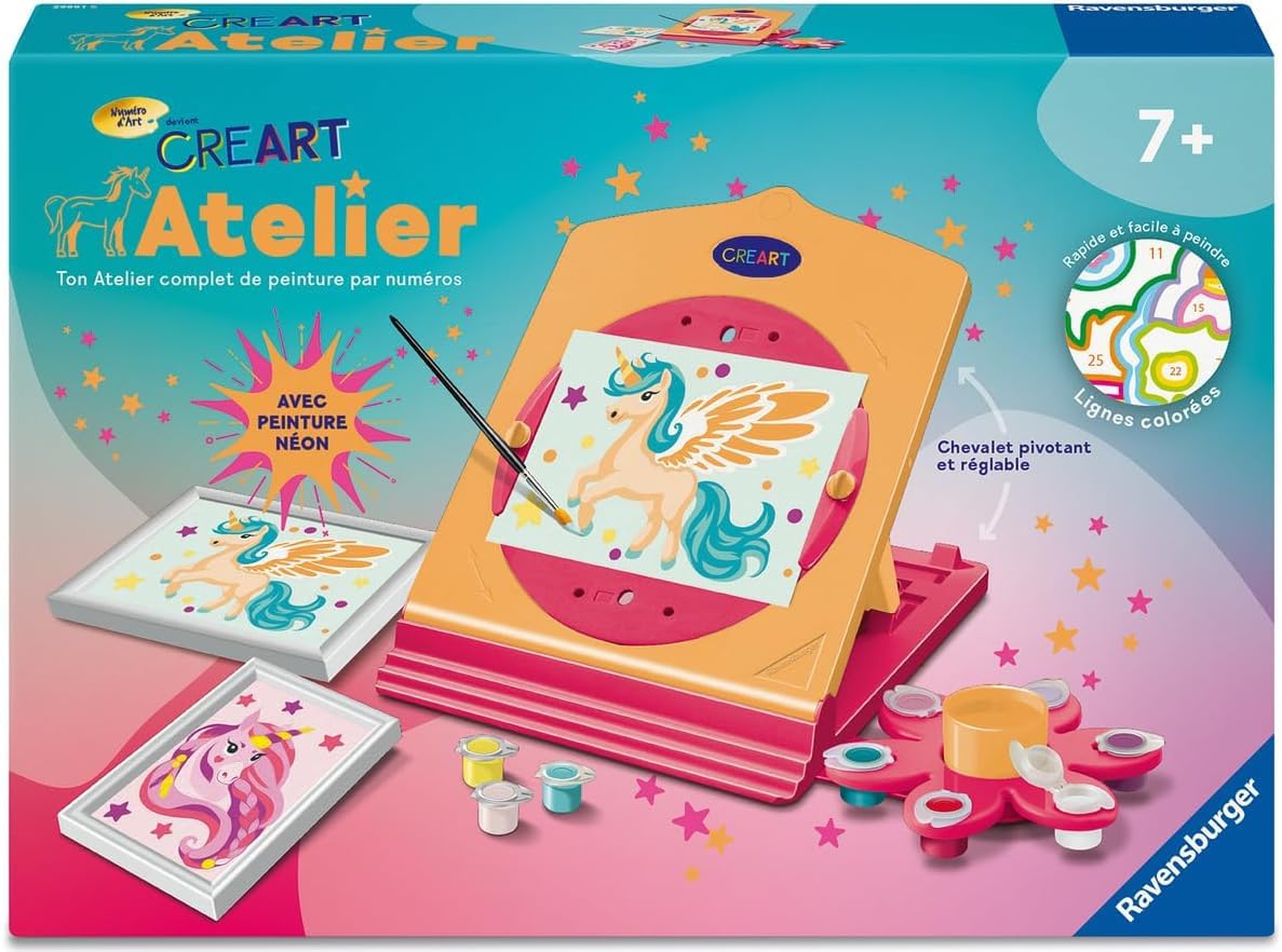 Ravensburger – CreArt Atelier Neon – Art Number – Creative Hobbies – Paint by Numbers Set – Ages 7 and Above – 25991