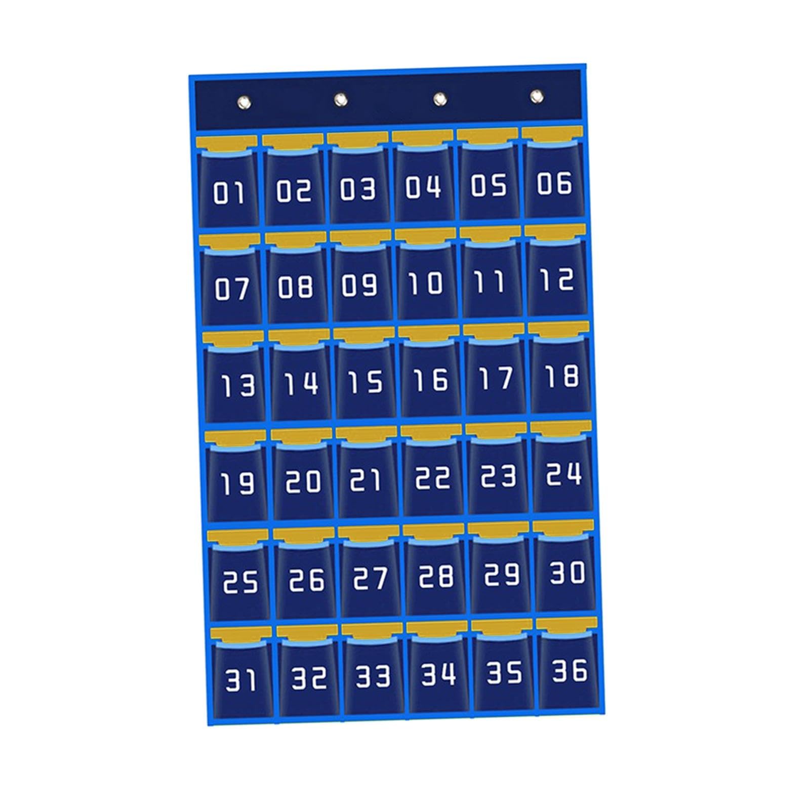 F Fityle Tableaux de poche numérotés pour téléphones portables et calculatrices, support mural, organisateur suspendu sur porte, Bleu 36 pochettes