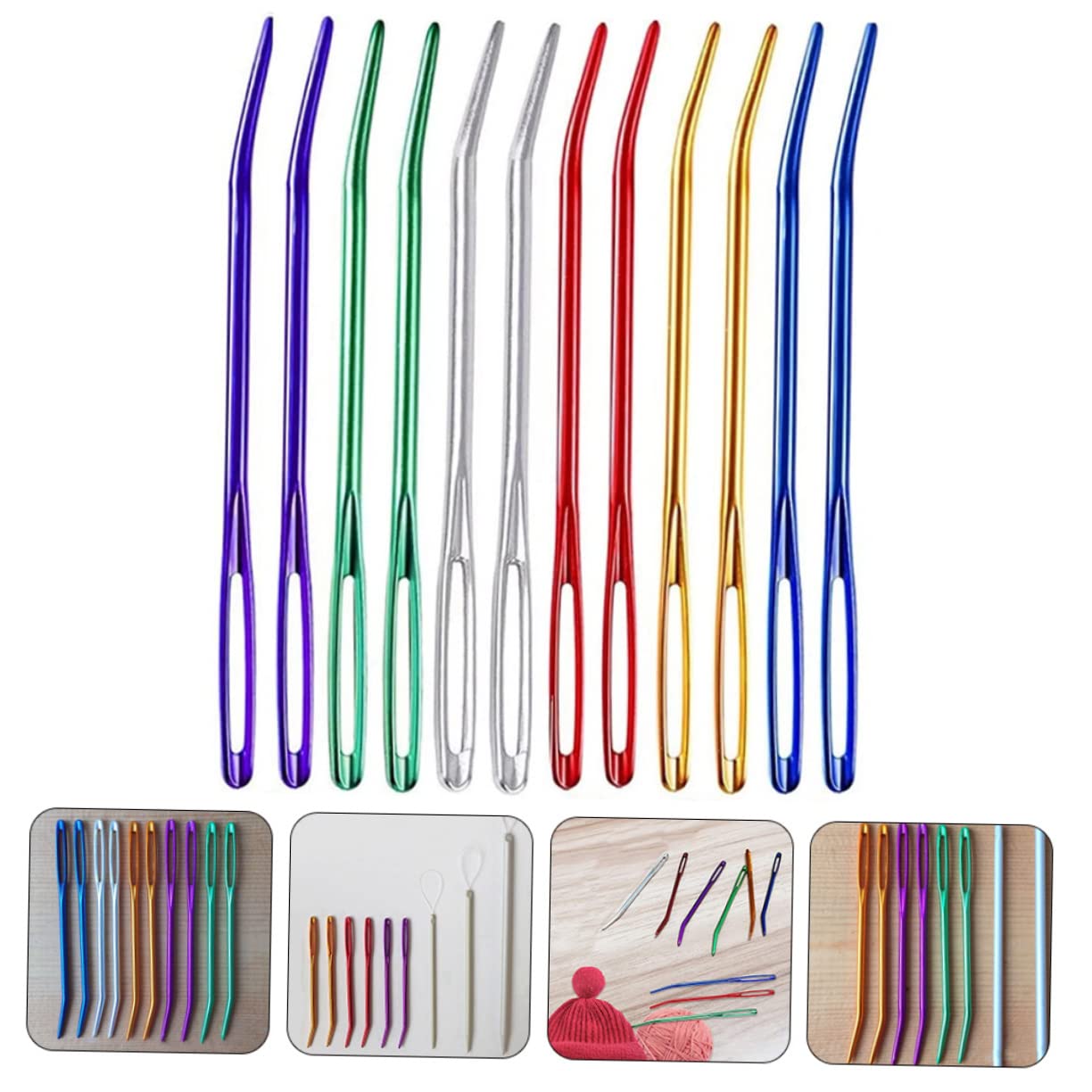 Lurrose 60stücke Teiliges Ergonomischer Nähnadeln Mit Großem Öhr Hochwertige Sicherheitsnadeln Für Einfaches Nähen Und Stricken Für Handarbeiten Und Bastelprojekte