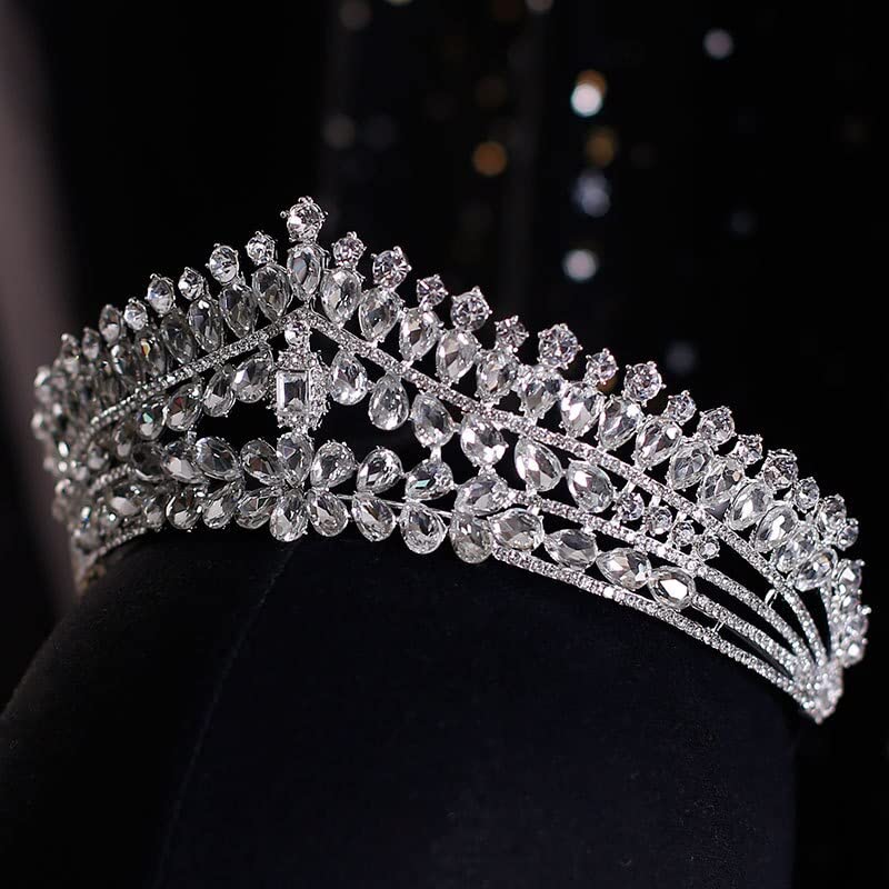 Diamentowa Tiara luksusowe kryształowe serce tiary ślubne chluba korony Rhinestone korowód Diadem panna młoda opaski ślubne akcesoria do włosów