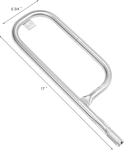Miniatura 2 de BBQMANN 60040 Tubo de quemador de parrilla de 17 pulgadas para Weber Q1200 Q1000 Q120, quemador de acero inoxidable 304 para Weber Baby Q 386001
