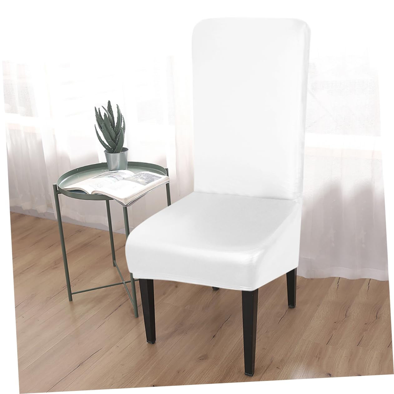 LIFKOME Funda de Silla de PU Respaldo Curvo Decoración Sencilla para Sala de Estar Suministros para Sillas Resistente Manchas y Desgaste