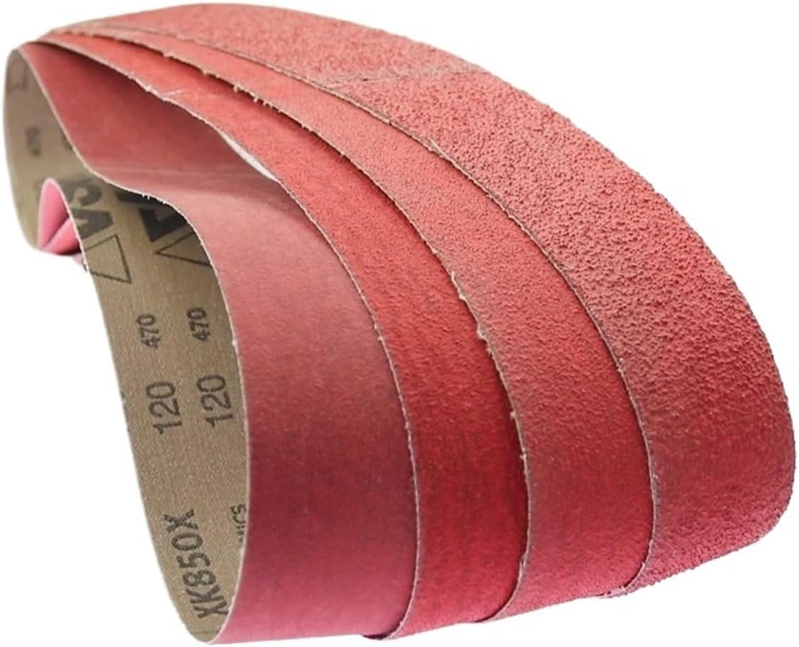 4 Pcs Ceramic Sanding Abrasive Belts for Heavy Metal Grinding - 36# 60# 80# 120# Grits, Various Sizes for Industrial Use(P36x686x50mm)