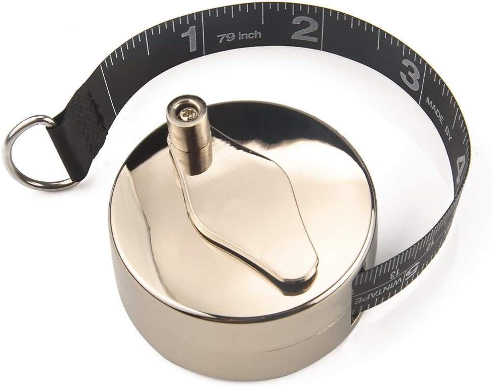 Wintape High Quliaty Metal Tape Measure| Classic Hand-cranked Black Tape Rule |1/16th Inch and Centimeter on One Side