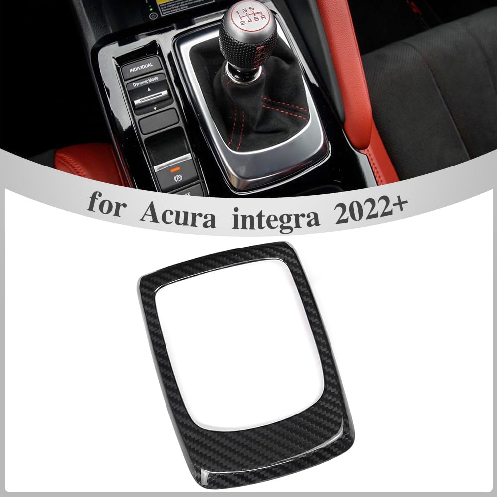 Dry Carbon Fiber Center Consoles Gear Shift Panel for Acura Integra A-Spec Type S 2022 2023 2024 (MT Gear Shift Cover Glossy)
