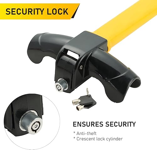 Miniatura 4 de ATPEAM Bloqueo del volante del coche  Bloqueo giratorio universal antirrobo del volante de seguridad del coche