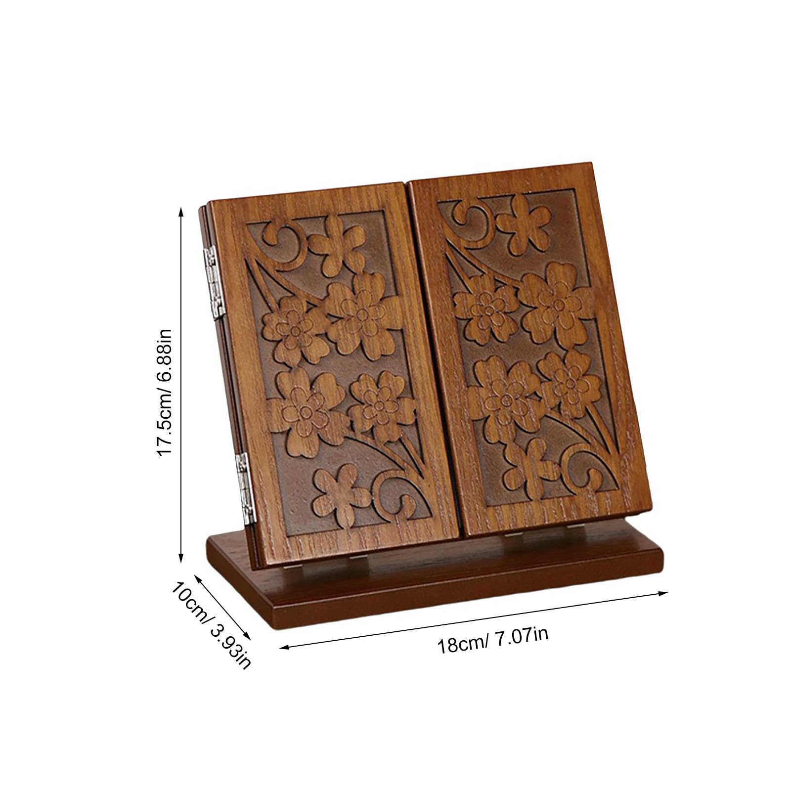 Anneome Espejo de Maquillaje de Madera Diseño Tallado de Trébol, Estructura de Tres Caras Plegable y Superficie Clara para Uso Doméstico y Tocador