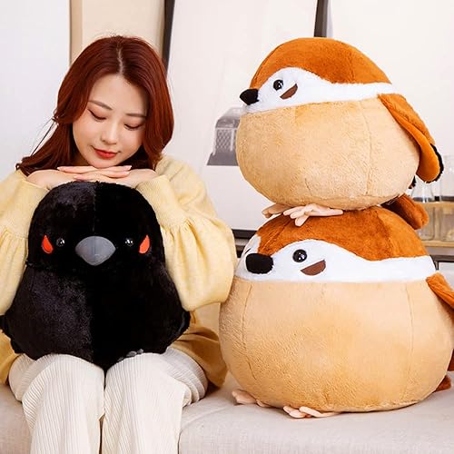 Miniatura 3 de Juguete de peluche de pájaro de peluche de gorrión y teta de simulación de 16.7 pulgadas, juguete de peluche con forma de animal, peluches