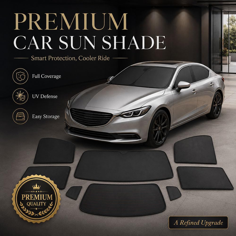 Parasol Coche para Kia Carens 2013-2020 Ventanas Laterales y Luna Trasera, Conducción de Verano, Malla de Sombra,3pcs
