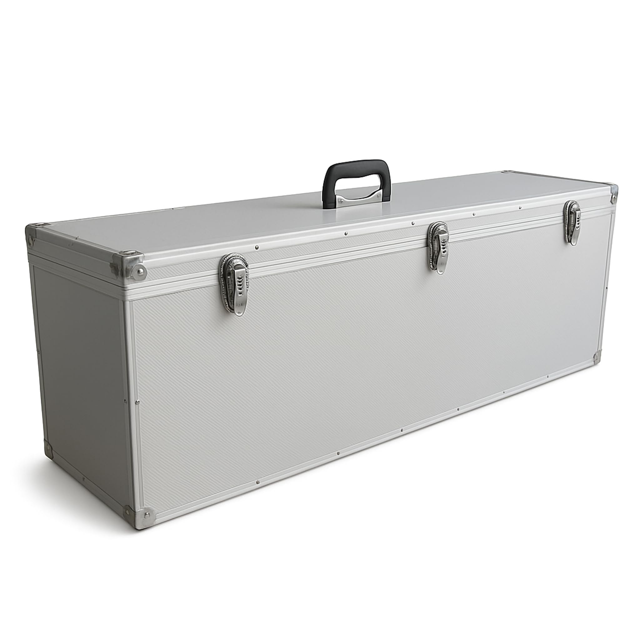 ECI Maleta (LBH) 110 x 25 x 35 cm, color plata, maletín de música, maletín de medición, maletín de transporte con tapa extraíble vacía