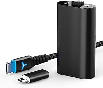 6amLifestyle Rechargeable Controller Battery Pack for Xbox Series X|S and Xbox One with 10FT USB C Charging Cable and Micro USB Adapter Battery Pack Xbox Play and Charge Kit, XBOX-SB02