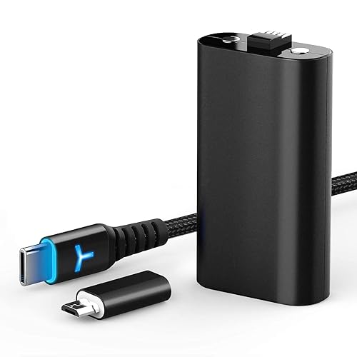 Paquete de batería recargable para Xbox Series XS y Xbox One con cable de carga USB C de 10 pies y adaptador micro USB 6amLifestyle paquete de