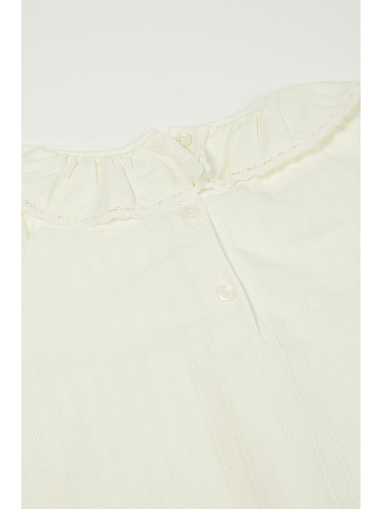 White Janie and Jack Textured Collar Blouse (Toddler/Little Kid/Big Kid)