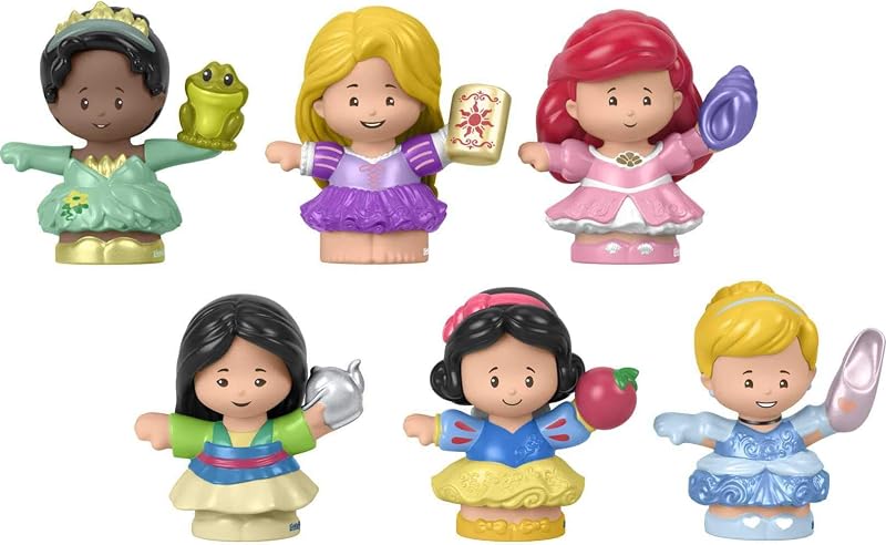 Disney Princess Gift Set de Little People, 6 figuras de personajes para niños pequeños y preescolares de 18 meses a 5 años (Exclusivo de Amazon)