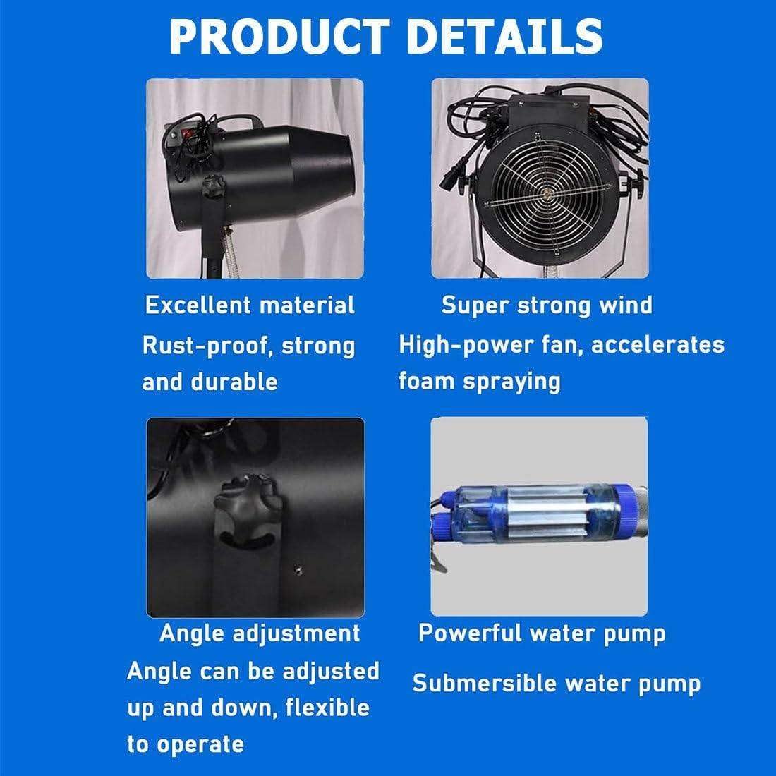 Wytwornica Piany Imprezowej O Mocy 1200 W, Przenośna, Ze Statywem Black