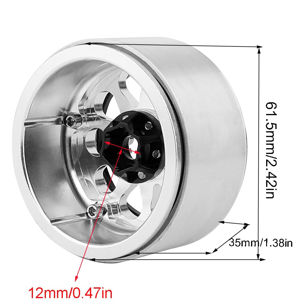 Runup 2.2 Beadlock Llantas de rueda de metal extendido para 1/10 Axial Wraith 90048 RR10 SCX10 Traxxas TRX4 TRX6 piezas de actualización (naranja