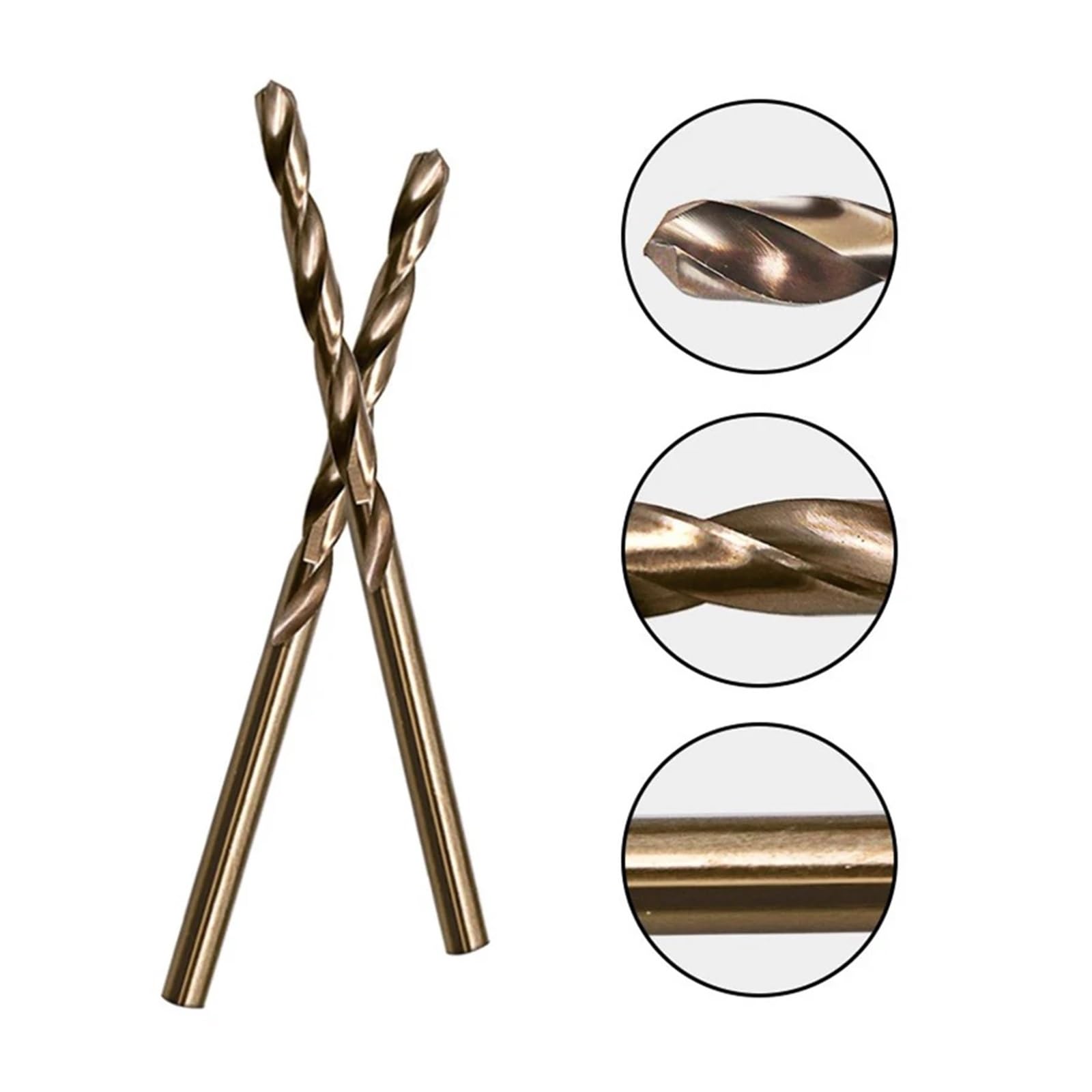 Brocas HSS de cobalto M35, 10/20/50 Uds., for perforación acero inoxidable | Brocas de cobalto con mango recto for mecanizado de metales duros y acero inoxidable(20pcs)