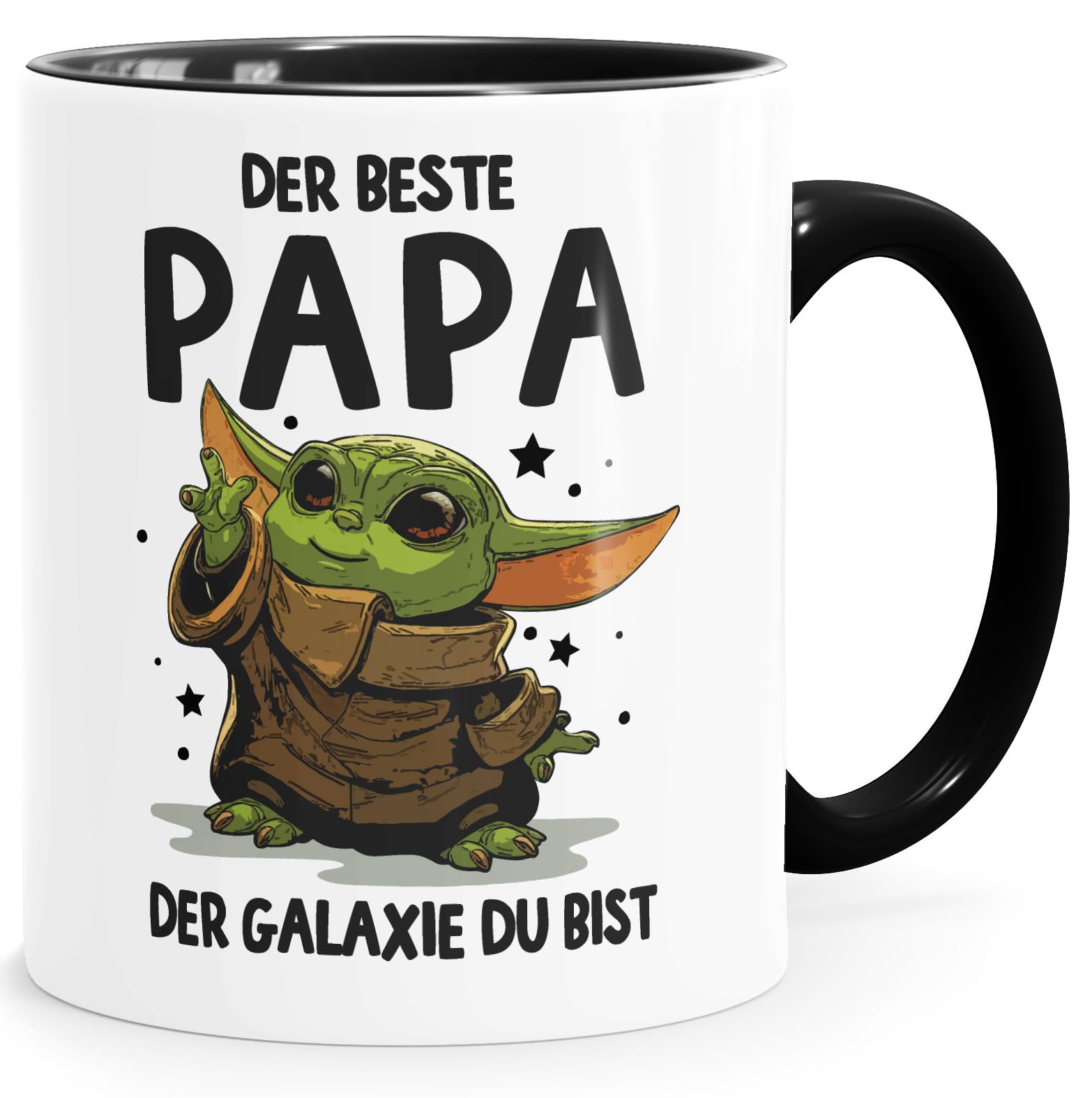 MoonWorks Tasse Geschenk Papa Sprüche Geschenkidee Vatertag Lustig Motiv Baby- mit Spruch Weiss-innen-schwarz standard