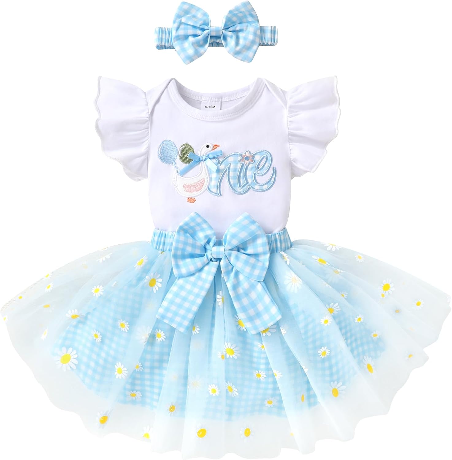 YOUNGER TREE Baby Girl 1st Birthday Outfits One Year Old Clothes Romper Tutu Cake Smash Skirt with Headband Baby Girl Gifts