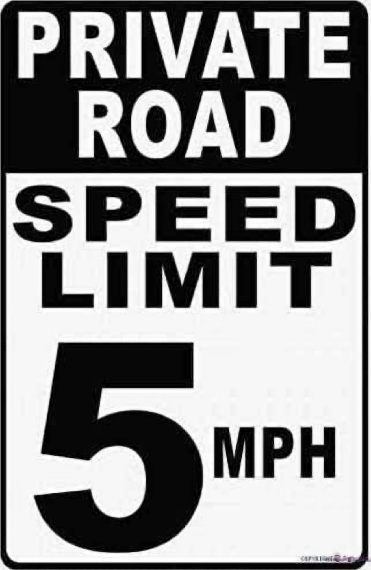 (2-Pack) Warning Metal Tin Signs -Watch Out for Private Road Speed Limit 5 Mph Wall Street Decor. Outdoor Industrial Sign 12x8 Inches Warning Signs Prompt Signs
