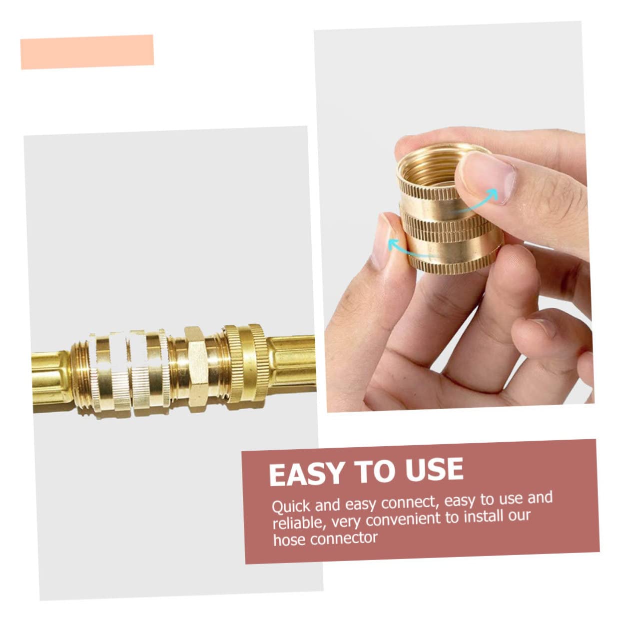 Mipcase 4 Set Giunto di Prolunga Tubo Acqua Garden Hose Raccordi Irrigazione Valvola Tubo dell'Acqua Ugello Raccordi A Connessione Rapida per Idropulitrice Attacco Tubo 3/4 Ottone 2 Paia*4
