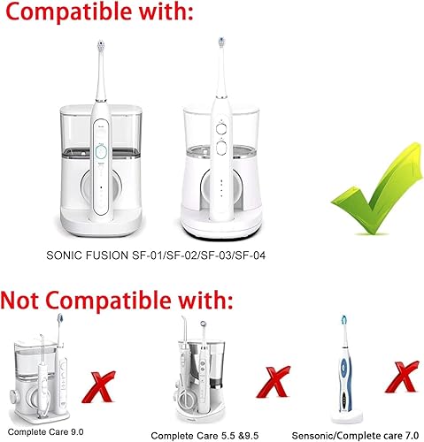 Miniatura 3 de Cabezales de cepillo de dientes de repuesto para hilo dental (6 piezas) aptos para Waterpik Sonic Fusion 2.0 SF-01, SF-02, SF03 y SF-04 Recambio de