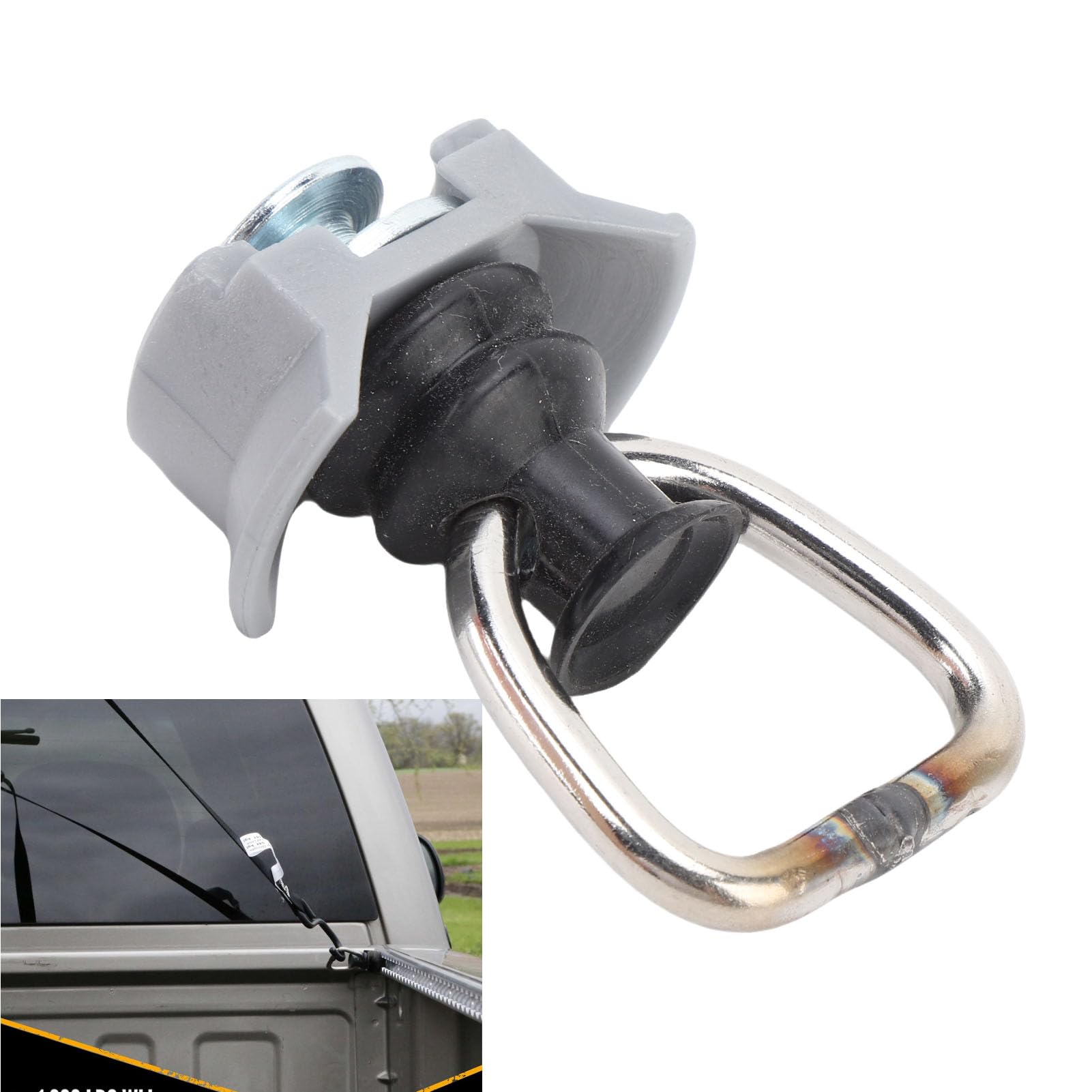 Aramox L-Gleisbindung 10 Stk Hochleistungs-Schiene mit D-Ring für Van und Pickup 1333 lb Tragkraft (Grau)