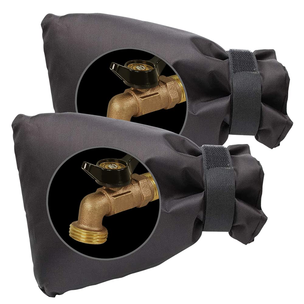 MeyasOutdoor Water Faucet Covers Protector for Winter,Thicken Antifreeze Waterproof Faucet Socks, Reusable Garden Hose Bib Tap Faucet Protector, Insulated Tap Pouch, Water Spigot Protector (2 Pack)