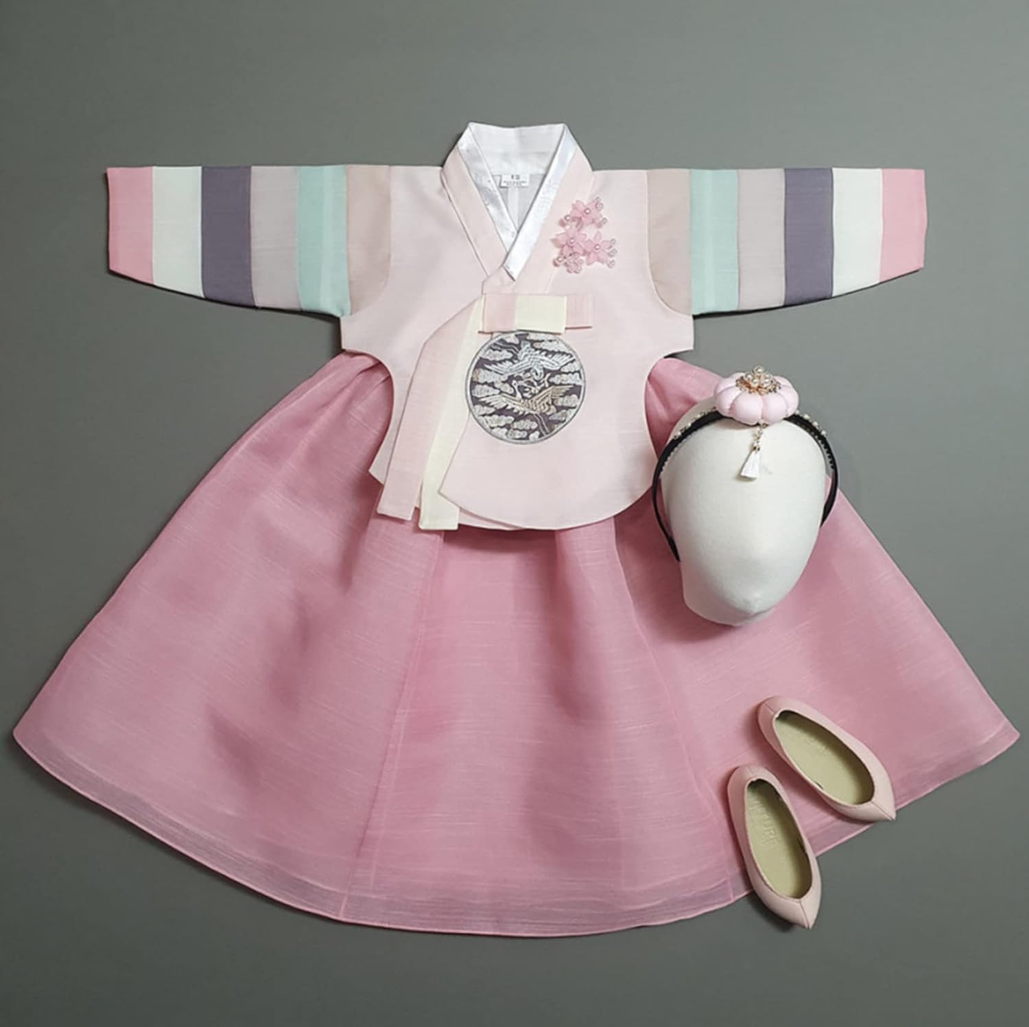 Korean Baby Girl Hanbok for 100~15y/o L.Pink Long Girl Hanbok Baby Kids Korean Hanbok Traditional Dress