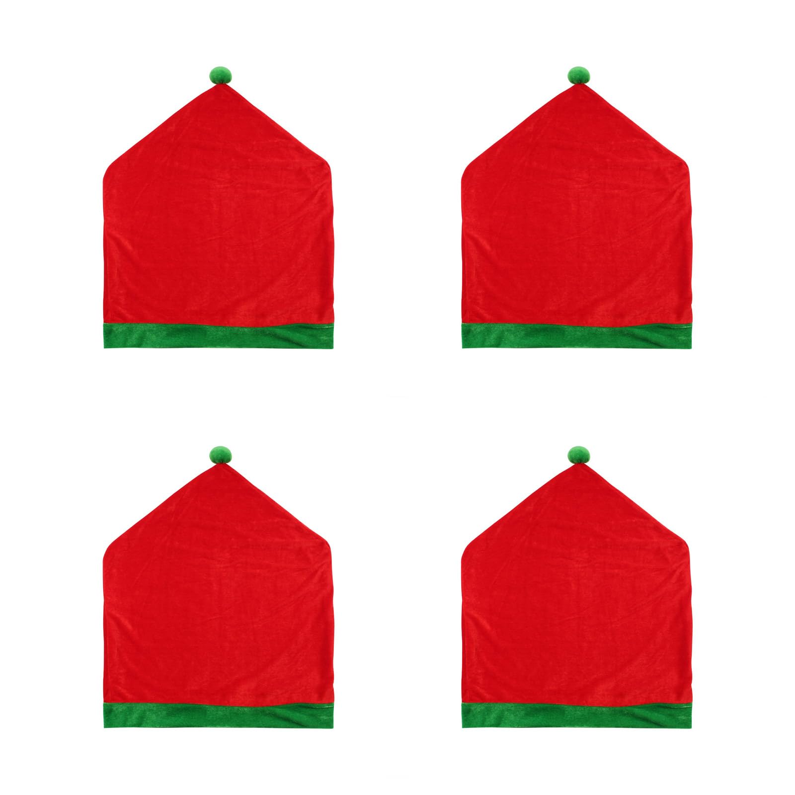 carotoe Festives Holiday Seat Covers for Dining Chairs Easy Installation Flannel Christmas Santa Hat Chair Back Slipcovers Christmas Chair Back Covers