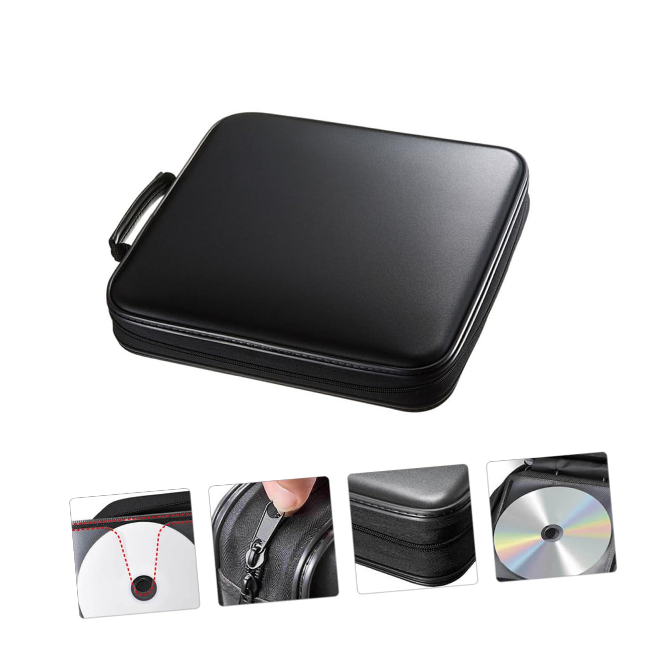 TOPBATHY Custodia Porta CD Capacità di Dischi Resistente Custodia Porta Dvd Maniglia per Auto e Casa