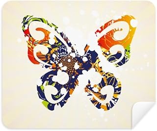 Butterflies with Floral Pattern Graffiti Cleaning Cloth Screen Cleaner 2pcs Suede Fabric