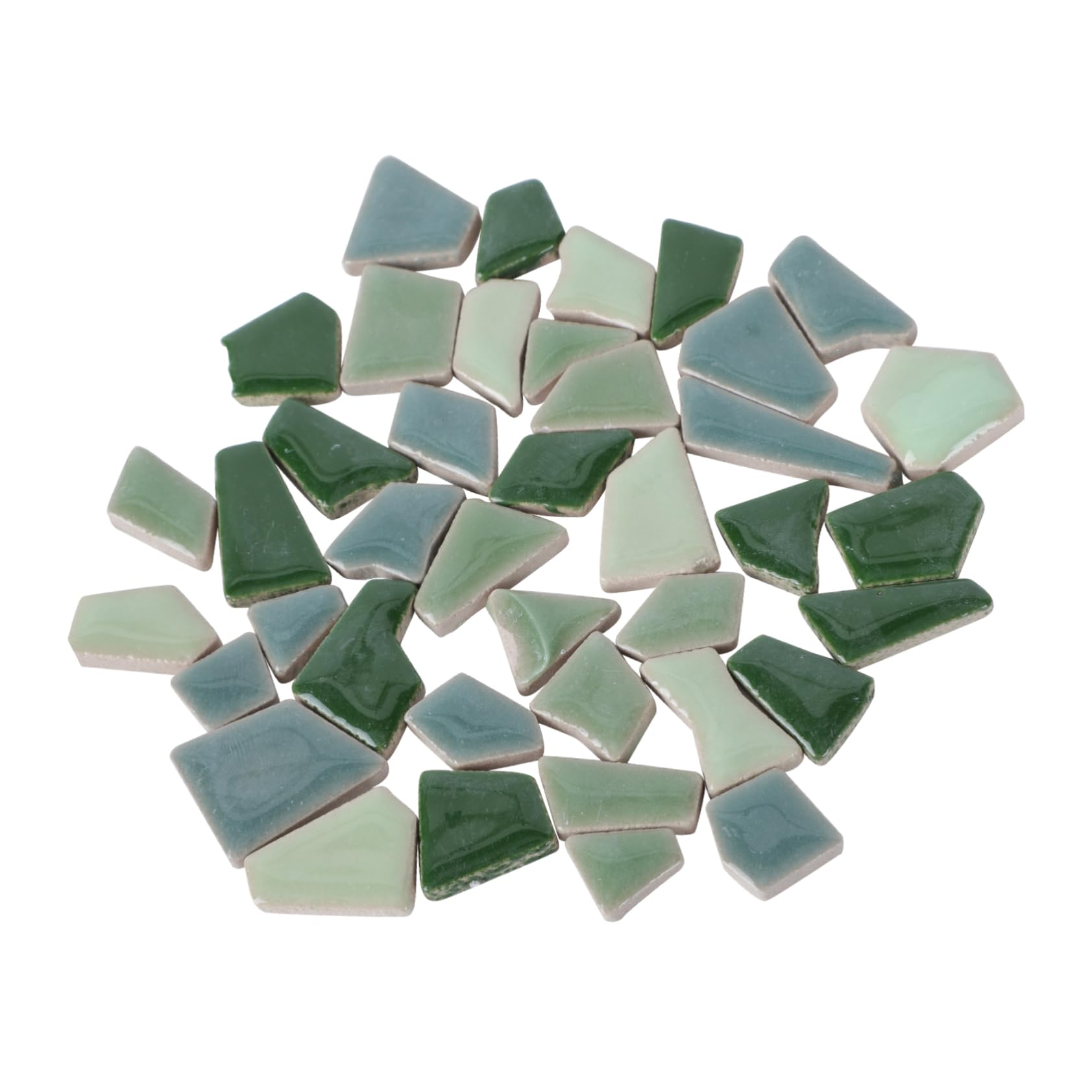 Uonlytech Piastrelle Mosaico in Ceramica per Decorazioni Creative da 500g Verde Bordi Regolari e Materiale Sicuro in Giardino e Casa