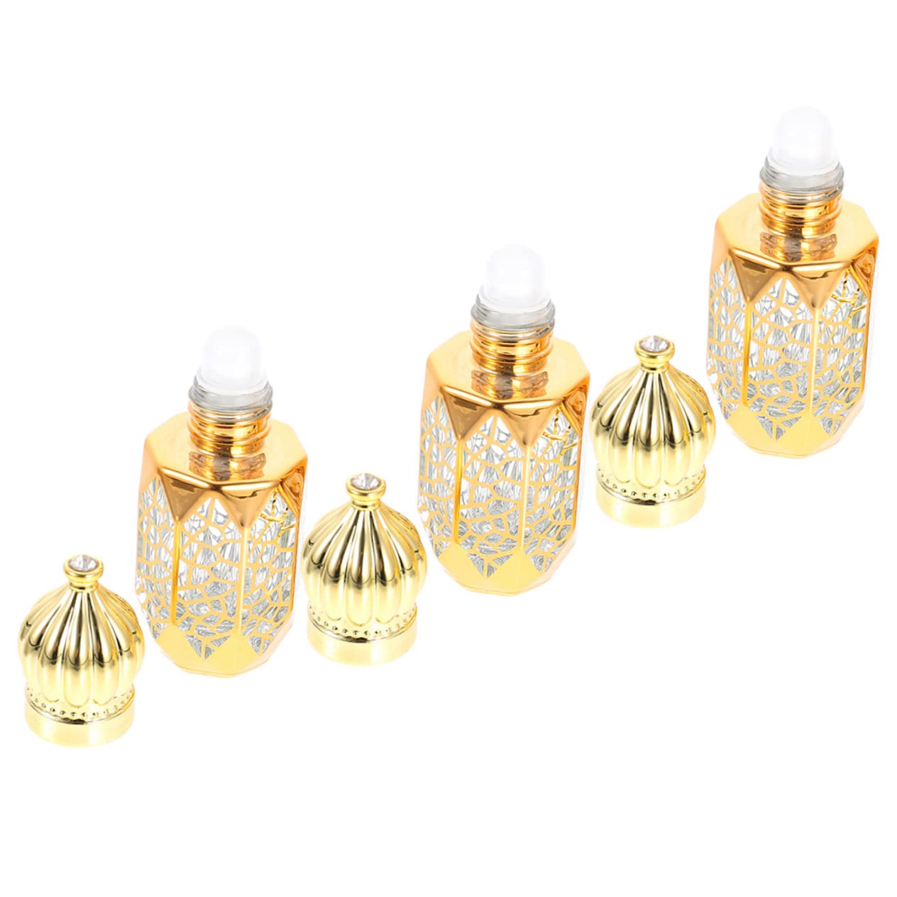 Mikinona 4 Sets Rollerflaschen Für Öle Glasflaschen Parfüm Auslaufsicheres Reiseset 3 Stück * 4